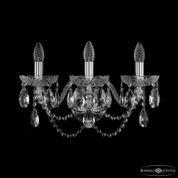 Бра хрустальные 1402B/3/195/XL Ni  Bohemia Ivele Crystal (Стеклянный рожок)