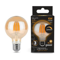 Светодиодная филаментная лампа Gauss G95 6W 620Lm 2400K E27 105802006-D105802006-D_GAUSS