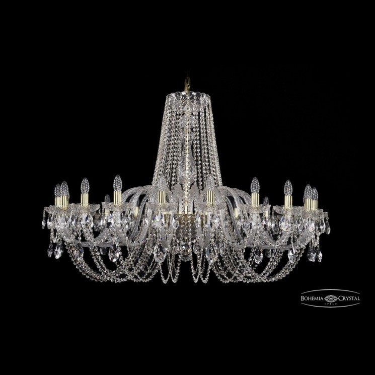 Люстра хрустальная 1402/20/460 G Bohemia Ivele Crystal (Стеклянный рожок)