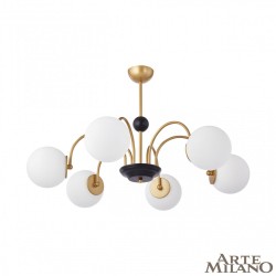 Люстра с плафонами шар 312066/D850/6 BS/BK Arte Milano (Потолочные)