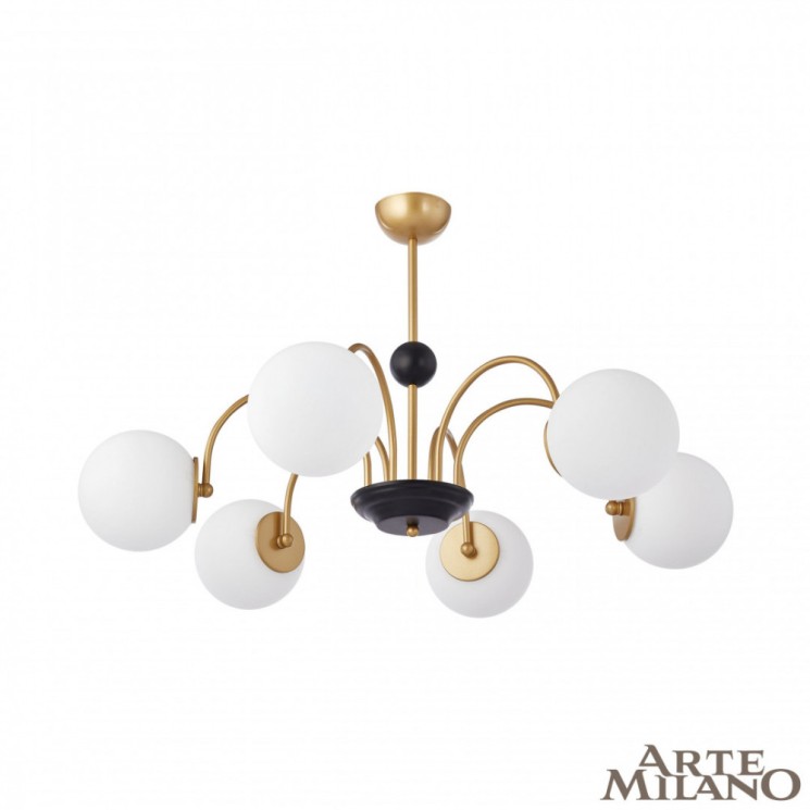 Люстра с плафонами шар 312066/D850/6 BS/BK Arte Milano (Потолочные)
