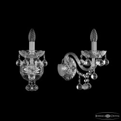 Бра хрустальные 1409B/1/160/XL Ni Bohemia Ivele Crystal (Стеклянный рожок)