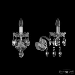 Бра хрустальные 1413B/1/165/XL Ni  Bohemia Ivele Crystal (Стеклянный рожок)