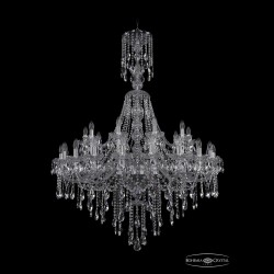 Люстра хрустальная 1415/20+10/400/XL-154 Ni Bohemia Ivele Crystal (Стеклянный рожок)