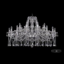 Люстра хрустальная 1413/16+8/400 Ni Bohemia Ivele Crystal (Стеклянный рожок)