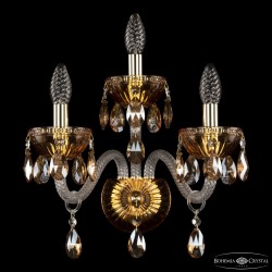 Бра с цветным хрусталём 5417B/2+1/165 G Amber/M-1G K721 Bohemia Ivele Crystal (С 2 лампочками и более)