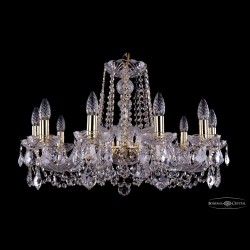 Люстра хрустальная 1402/10/240 G Leafs Bohemia Ivele Crystal (Стеклянный рожок)