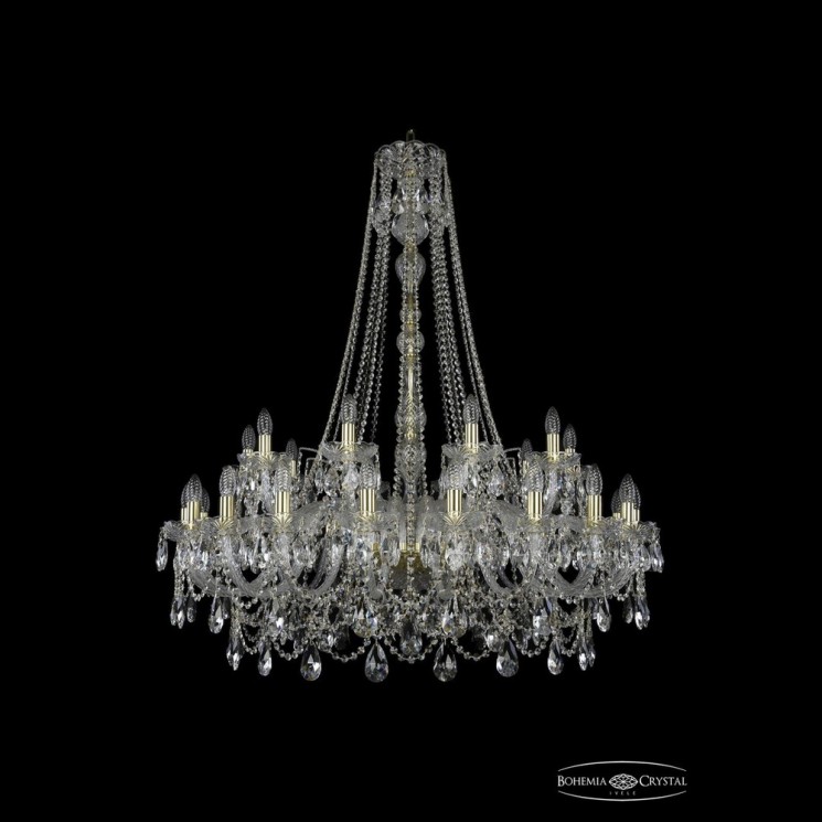 Люстра хрустальная 1411/20+10/400/h-130 G Bohemia Ivele Crystal (Стеклянный рожок)