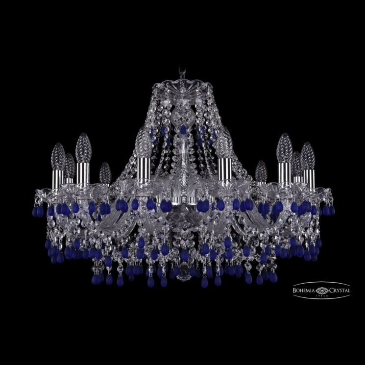 Люстра хрустальная 1410/12/240 Ni V3001 Bohemia Ivele Crystal (Стеклянный рожок)