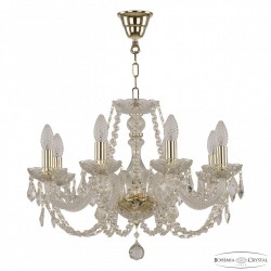 Люстра хрустальная 101/8/195 G Leafs Bohemia Ivele Crystal (Стеклянный рожок)