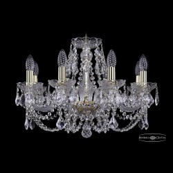 Люстра хрустальная 1402/8/195 G Leafs Bohemia Ivele Crystal (Стеклянный рожок)