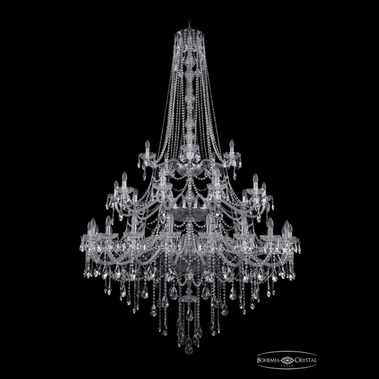 Люстра хрустальная 1415/20+10+5/530/h-231/3d Ni Bohemia Ivele Crystal (Стеклянный рожок)
