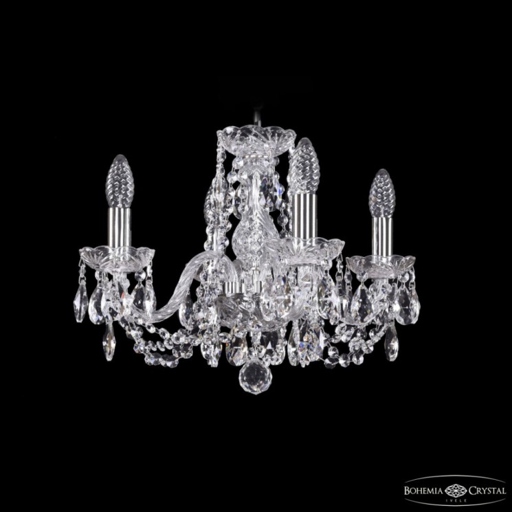 Люстра хрустальная 1402/4/141 Ni Bohemia Ivele Crystal (Стеклянный рожок)