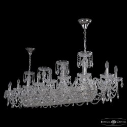 Люстра хрустальная 1453/18/195/1500 Ni Bohemia Ivele Crystal (Стеклянный рожок)