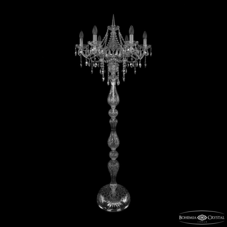 Торшер хрустальный 1415T1/6/200-160 Ni Bohemia Ivele Crystal (Стеклянный рожок)