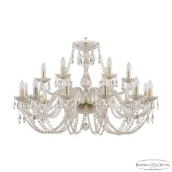 Люстра хрустальная 101/12+6/360 G Bohemia Ivele Crystal (Стеклянный рожок)