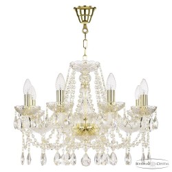 Люстра хрустальная 107/8/200 G Bohemia Ivele Crystal (Стеклянный рожок)