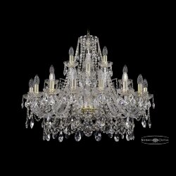 Люстра хрустальная 1411/16+8+4/300 G Bohemia Ivele Crystal (Стеклянный рожок)
