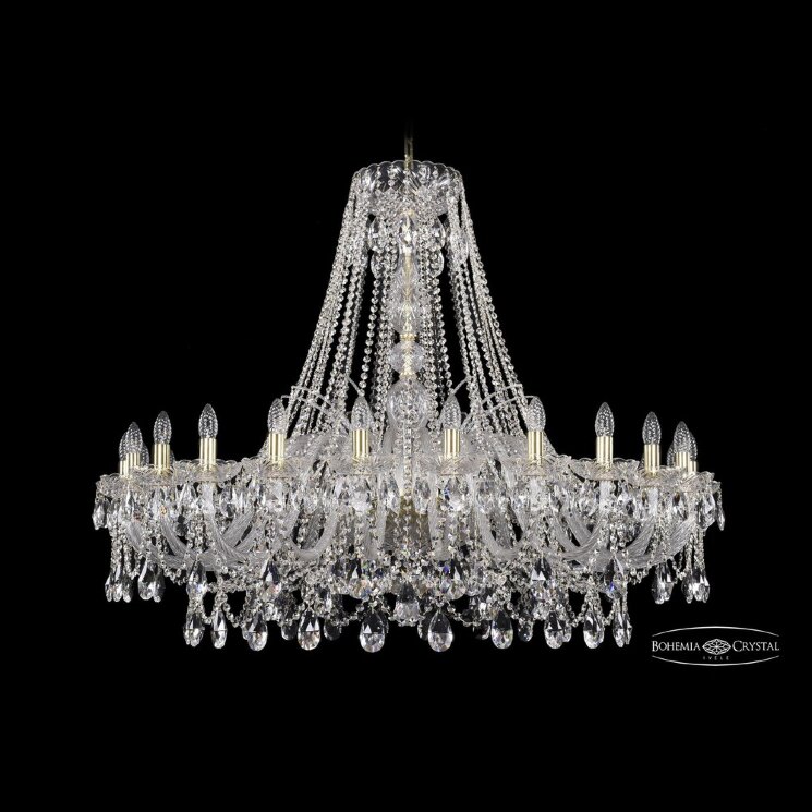 Люстра хрустальная 1411/24/460 G Bohemia Ivele Crystal (Стеклянный рожок)