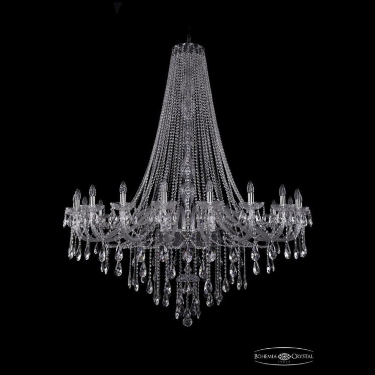 Люстра хрустальная 1415/20/530/h-180 Ni Bohemia Ivele Crystal (Стеклянный рожок)