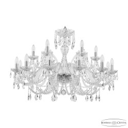 Люстра хрустальная 105/12+6/360 Ni Bohemia Ivele Crystal (Стеклянный рожок)