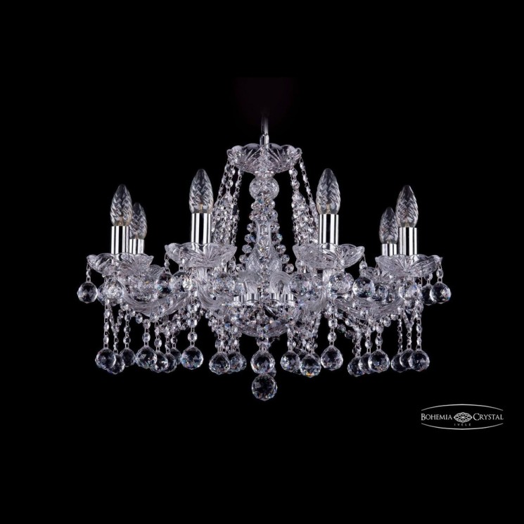 Люстра хрустальная 1413/8/200 Ni Balls Bohemia Ivele Crystal (Стеклянный рожок)