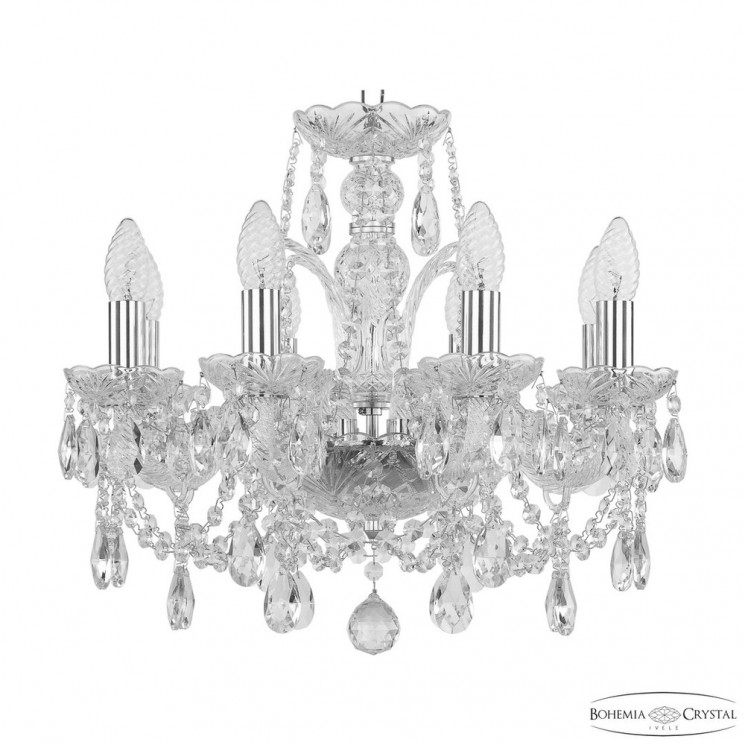 Люстра хрустальная 105/8/141 Ni Bohemia Ivele Crystal (Стеклянный рожок)