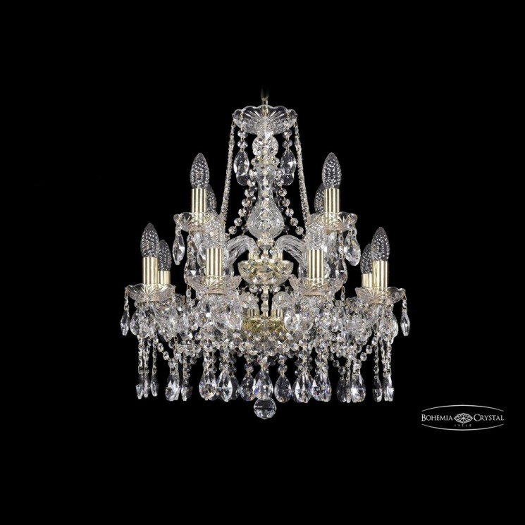 Люстра хрустальная 1413/8+4/165/2d G Bohemia Ivele Crystal (Стеклянный рожок)