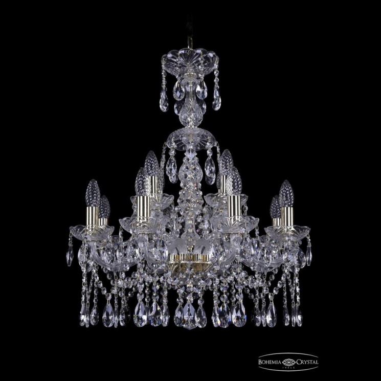 Люстра хрустальная 1413/8+4/200/XL-66 G Bohemia Ivele Crystal (Стеклянный рожок)