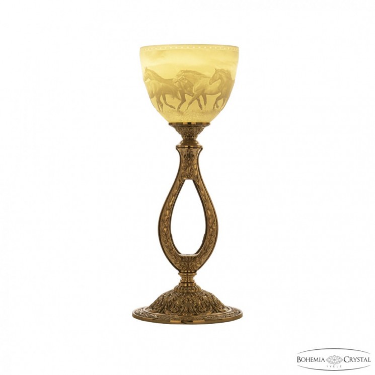 Настольная лампа бронзовая 71300L/15 G P1 Horse Bohemia Ivele Crystal (Бронзовые)