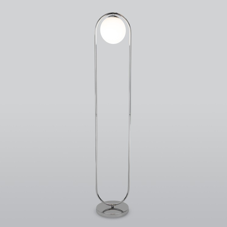 Напольный светильник со стеклянным плафоном                      Eurosvet  01139/1 / хром
