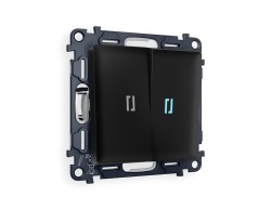 Ambrella Light Комплект механизма 2-клавишного выключателя с подсветкой 10000K Ambrella Volt ALFA MA804020