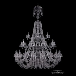 Люстра хрустальная 1410/20+10+5/530/XL-200/3d Ni V0300 Bohemia Ivele Crystal (Стеклянный рожок)