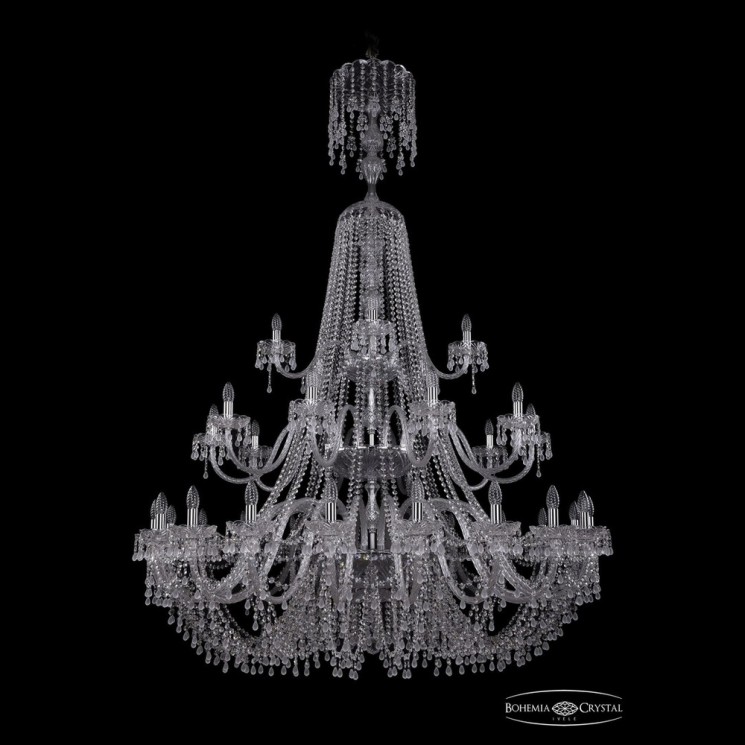 Люстра хрустальная 1410/20+10+5/530/XL-200/3d Ni V0300 Bohemia Ivele Crystal (Стеклянный рожок)
