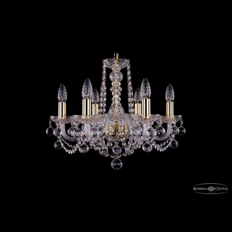 Люстра хрустальная 1402/6/160 G Balls Bohemia Ivele Crystal (Стеклянный рожок)