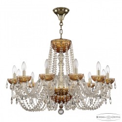 Люстра с цветным хрусталём 5402/12/300 G Amber/M-1G Bohemia Ivele Crystal (5402)