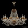 Люстра с цветным хрусталём 5402/12/300 G Amber/M-1G Bohemia Ivele Crystal (5402)