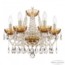 Люстра с цветным хрусталём 5413/6/141 G Amber/M-1H Bohemia Ivele Crystal (5413)