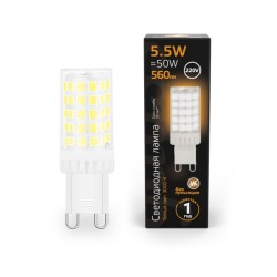 Светодиодная лампа Gauss 5,5W 560Lm 3000K G9 107009106107009106_GAUSS