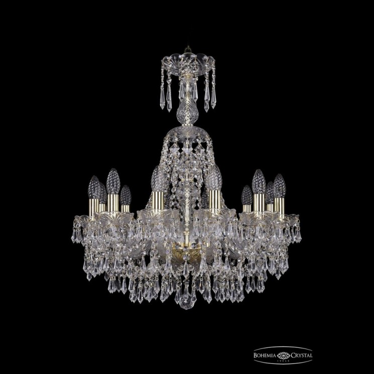 Люстра хрустальная 1403/12/195/XL-65 G Bohemia Ivele Crystal (Стеклянный рожок)