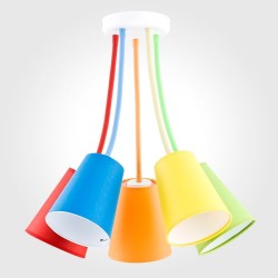 Потолочная люстра с разноцветными плафонами                      TK Lighting  2107 Wire Colour