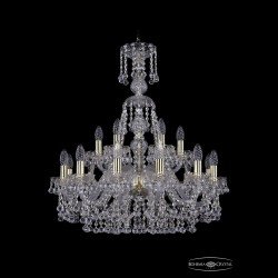 Люстра хрустальная 1409/12+6/240/XL-76 G Bohemia Ivele Crystal (Стеклянный рожок)