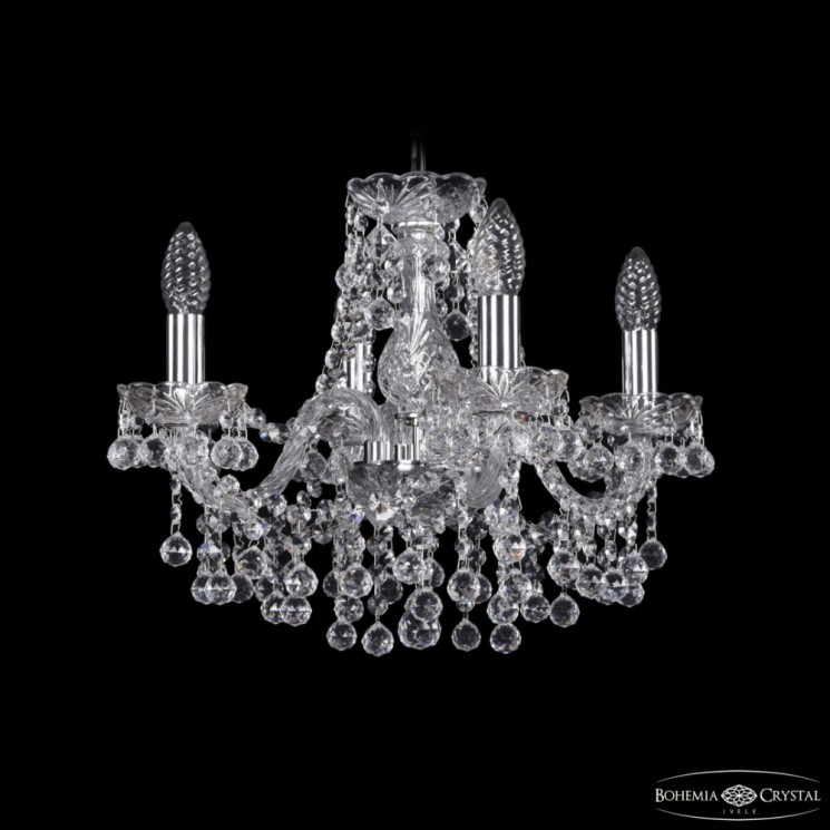 Люстра хрустальная 1409/4/141 Ni  Bohemia Ivele Crystal (Стеклянный рожок)