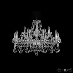 Люстра хрустальная 1413/10+5/300 Ni Balls Bohemia Ivele Crystal (Стеклянный рожок)