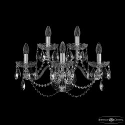 Бра хрустальные 1402B/3+2/195/XL Ni Bohemia Ivele Crystal (Стеклянный рожок)
