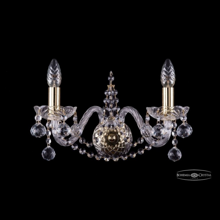 Бра хрустальные 1411B/2/160 G Balls Bohemia Ivele Crystal (Стеклянный рожок)