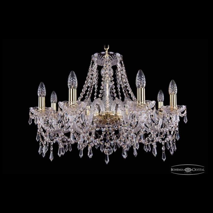 Люстра хрустальная 1403/8/240 G Bohemia Ivele Crystal (Стеклянный рожок)