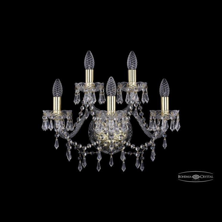 Бра хрустальные 1403B/3+2/160 G Bohemia Ivele Crystal (Стеклянный рожок)