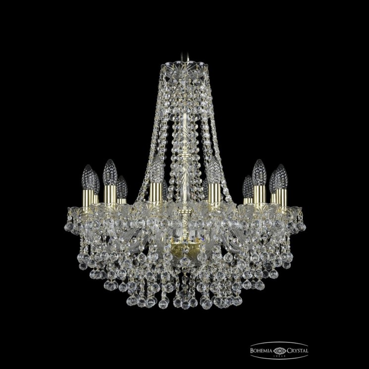 Люстра хрустальная 1409/12/195/h-63 G Bohemia Ivele Crystal (Стеклянный рожок)
