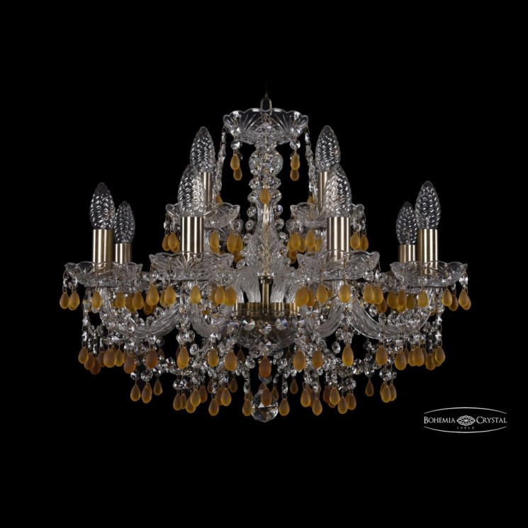 Люстра хрустальная 1410/8+4/195 Pa V1003 Bohemia Ivele Crystal (Стеклянный рожок)